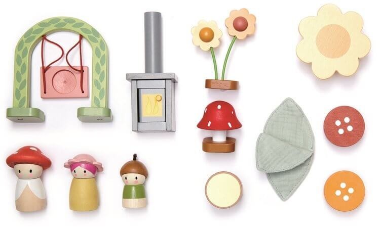 Przenośny, leśny domek z wyposażeniem i laleczkami / Tender Leaf Toys