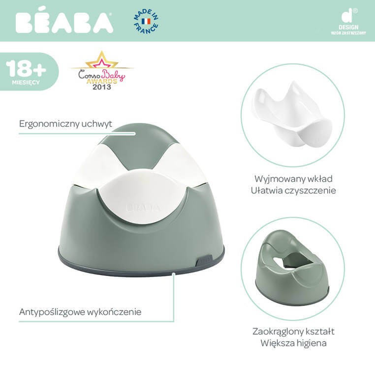 Nocnik z wyjmowanym wkładem Sage Green / Beaba