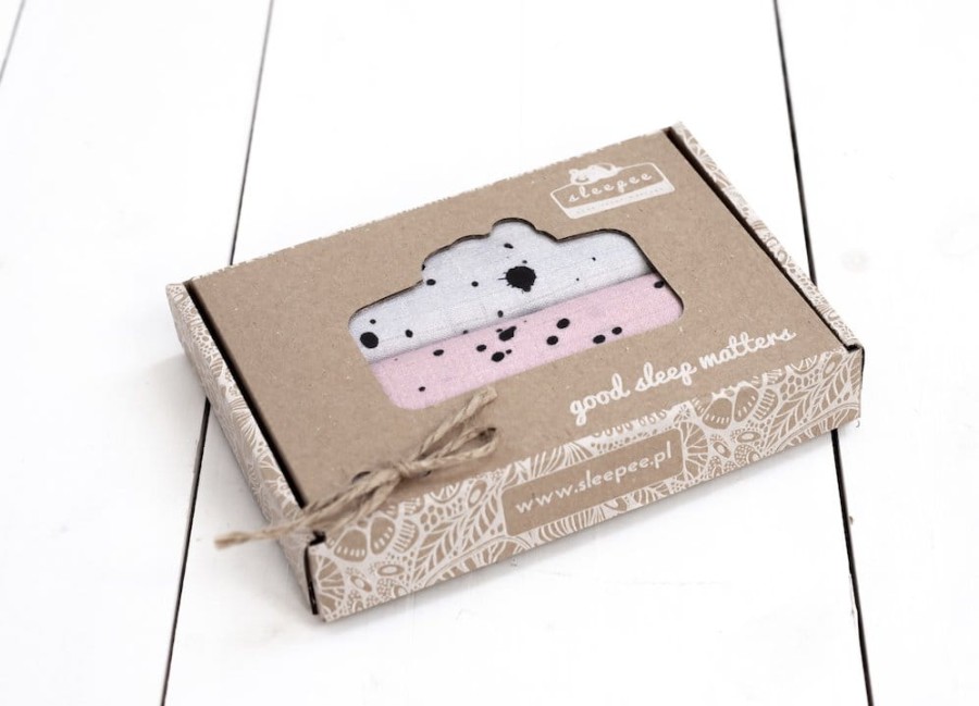 Pieluszka muślinowa Ink 2-pak szara/różowa / Sleepee