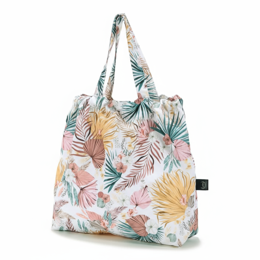 Shopper Bag z kieszonką - BOHO PALMS LIGHT / La Millou pg