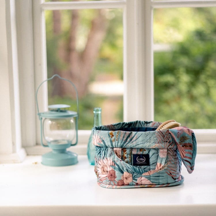 Organizer na pieluchy pikowany - Boho Palms - deep ocean / La Millou