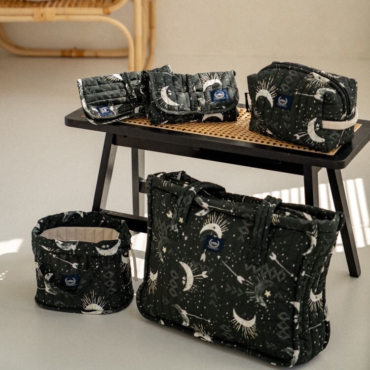 Organizer na pieluchy pikowany - Dark Luna - Rafaello / La Millou