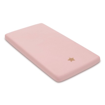 Prześcieradło z gumką do łóżeczka z pluszową gwiazdką PINK / Pink no More