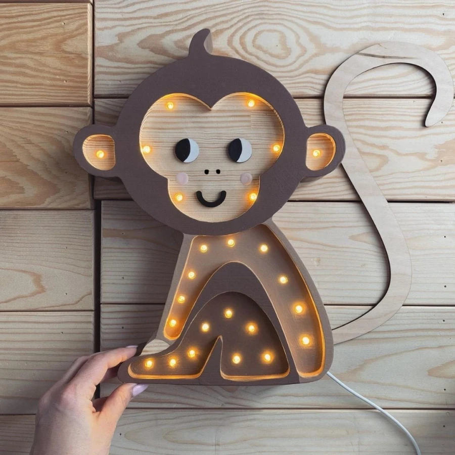 Lampa Little Lights Małpka JUNGLE BROWN / Little Lights