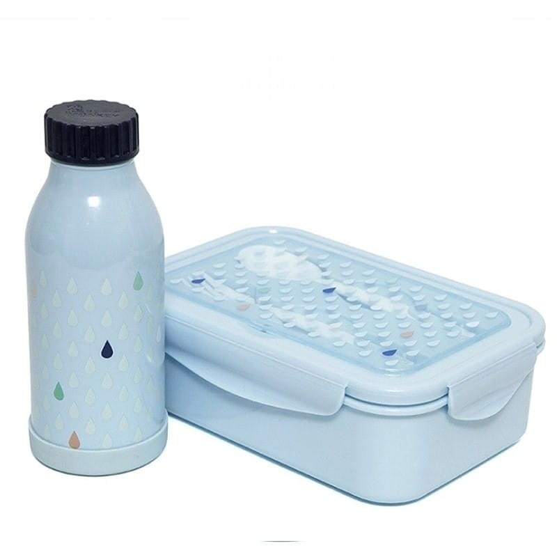Śniadaniówka Lunchbox BENTO ze sztućcami Krople nieba / Petit Monkey