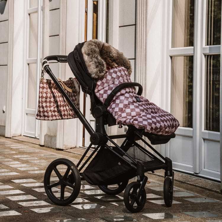 Zimowy śpiworek ASPEN WINTERPROOF COMBO - PRINCESS CHESSBOARD, POWDER PINK / La Millou