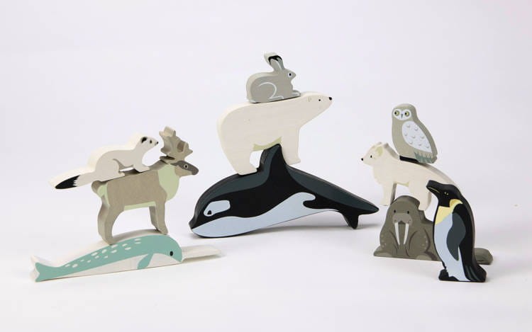 Drewniane figurki do zabawy - zwierzęta polarne / Tender Leaf Toys