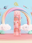 Wąska butelka na napoje I8RF500PNTEXTB - Rainbows , 500ml / ION8®
