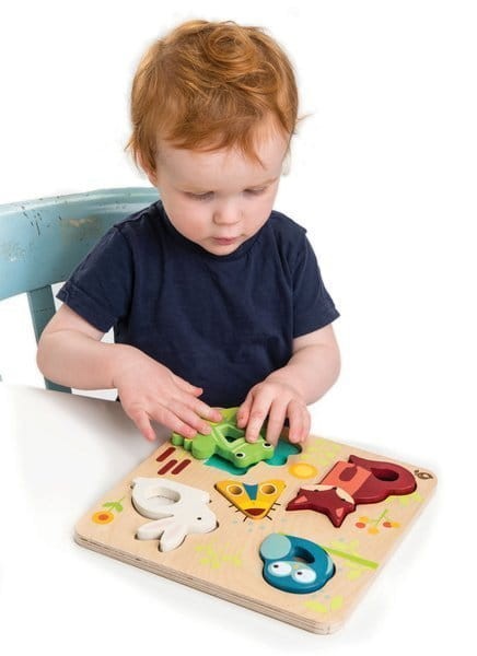 Drewniana układanka sensoryczna - Zwierzęta na łące / Tender Leaf Toys