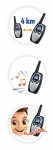 WALKIE-TALKIE z akumulatorem - zasięg 4 km / Buki TW02