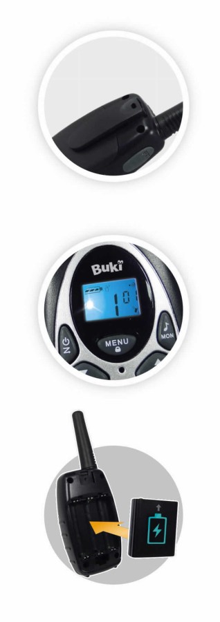WALKIE-TALKIE z akumulatorem - zasięg 4 km / Buki TW02