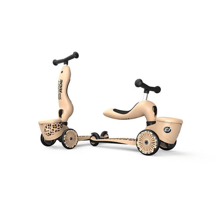 Highwaykick 1 Lifestyle 2w1 Jeździk i hulajnoga z zamykanym schowkiem 1-5 lat Leopard / Scootandride