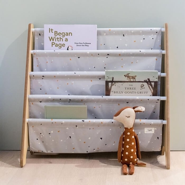 Stojak na Książki Recycled Terrazzo Light Gray / 3 Sprouts