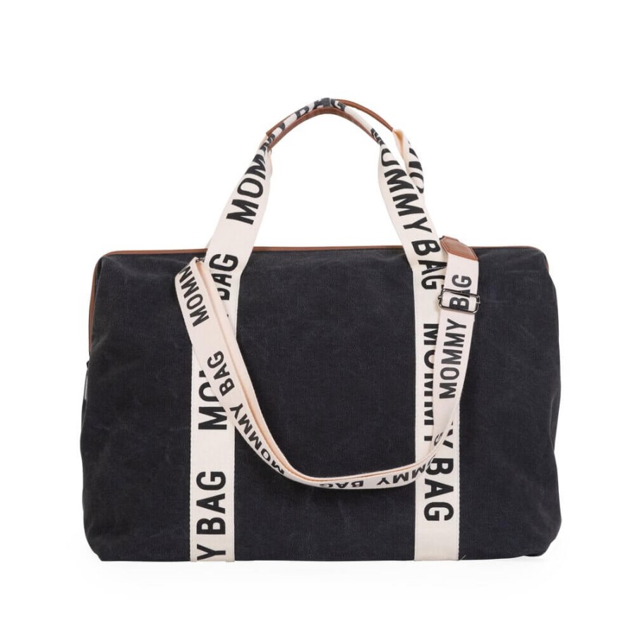 Torba Mommy bag Signature Czarna / Childhome CWMBBSCBL