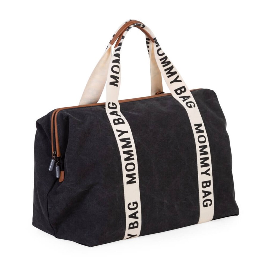 Torba Mommy bag Signature Czarna / Childhome CWMBBSCBL