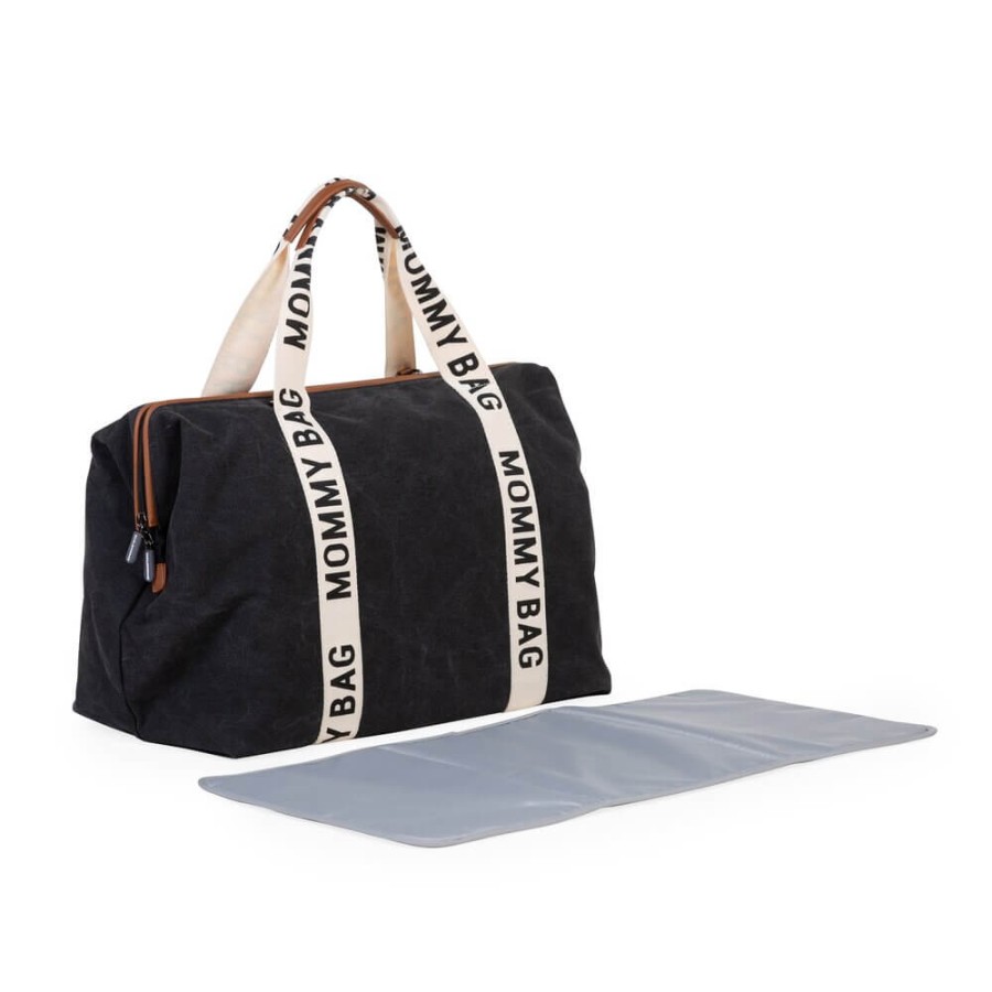 Torba Mommy bag Signature Czarna / Childhome CWMBBSCBL