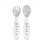 Sztućce plastikowe w etui Grey / Beaba
