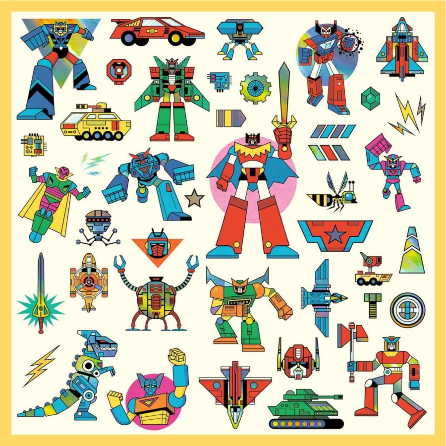 Metaliczne naklejki ROBOTY / Djeco DJ09276
