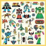 Metaliczne naklejki ROBOTY / Djeco DJ09276
