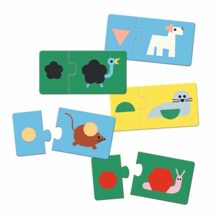 Puzzle duo KSZTAŁTY I ZWIERZĘTA / Djeco DJ08256