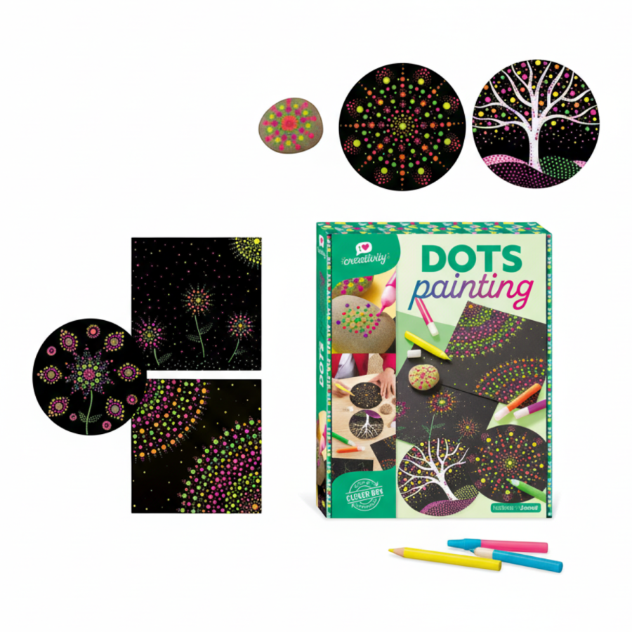 Zestaw kreatywny Malowanie kropkami - Dots painting I love creativity 8+ / Janod J07736