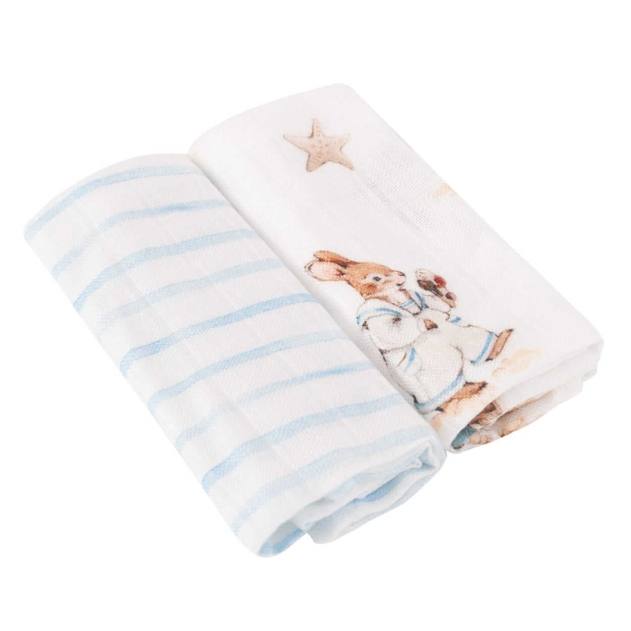 Zestaw pieluszek "S" 50x50 cm PREMIUM - Saint-Tropez Blue  / Samiboo