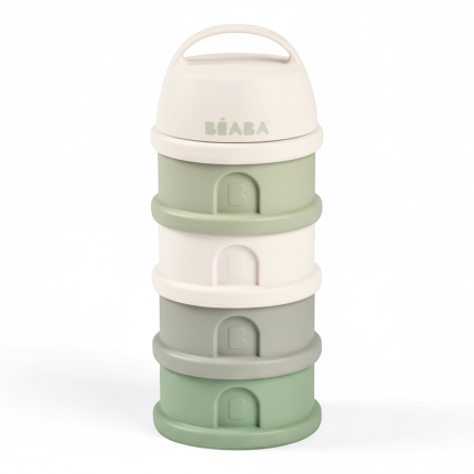 Pojemniki na mleko w proszku 4 komory cotton white-sage green / Beaba