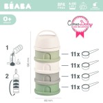 Pojemniki na mleko w proszku 4 komory cotton white-sage green / Beaba