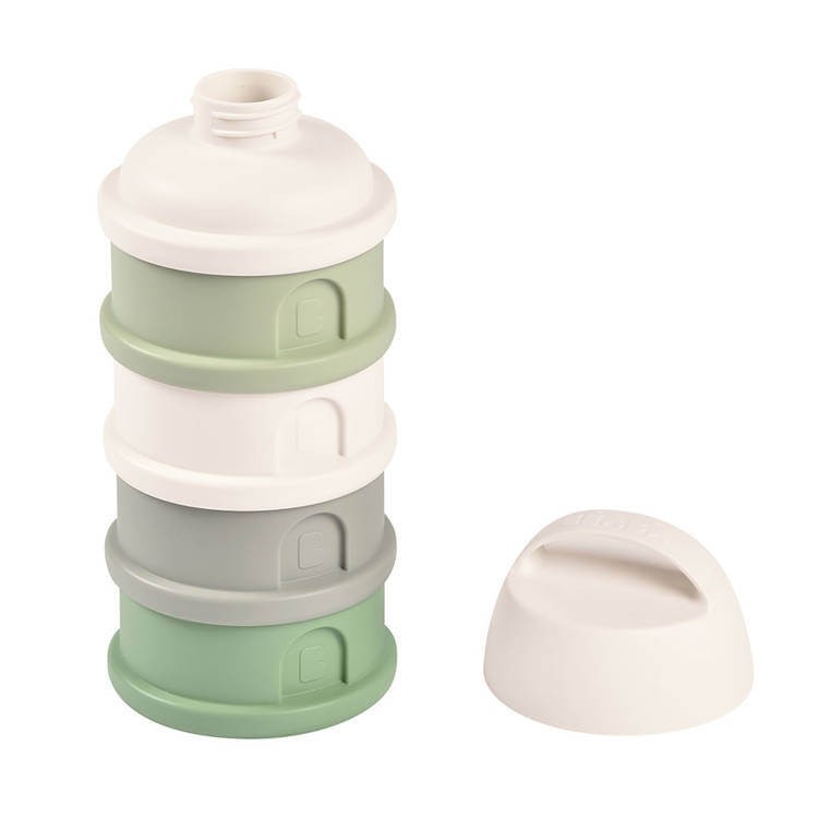 Pojemniki na mleko w proszku 4 komory cotton white-sage green / Beaba