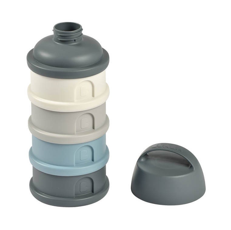 Pojemniki na mleko w proszku 4 komory mineral grey - blue / Beaba