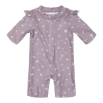 Swimsuit z rękawami Mauve Blossom / Little Dutch