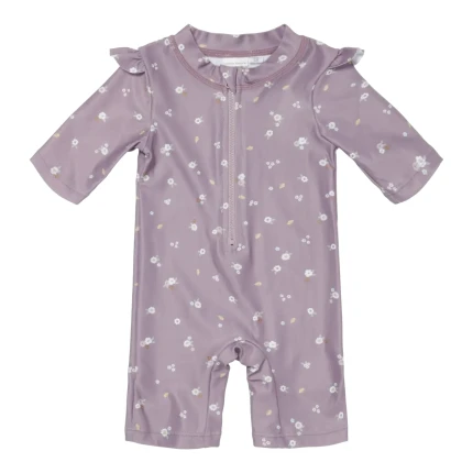 Swimsuit z rękawami Mauve Blossom / Little Dutch