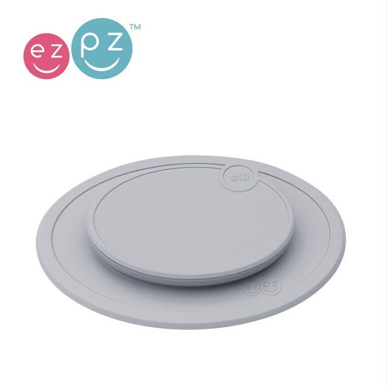 Silikonowa pokrywka do małego talerzyka Mini Mat pastelowa szarość / EZPZ