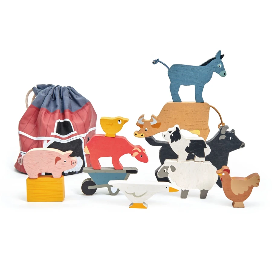 Drewniane figurki do zabawy - zwierzęta zagrodowe / Tender Leaf Toys