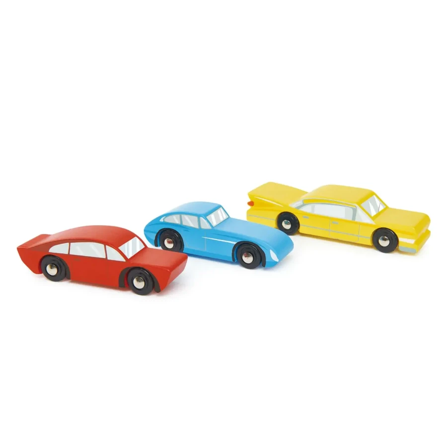 Drewniane samochody retro, 3 sztuki / Tender Leaf Toys