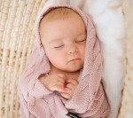 Kocyk z wełny merino - pudrowy róż, kolekcja PREMIUM / Lullalove