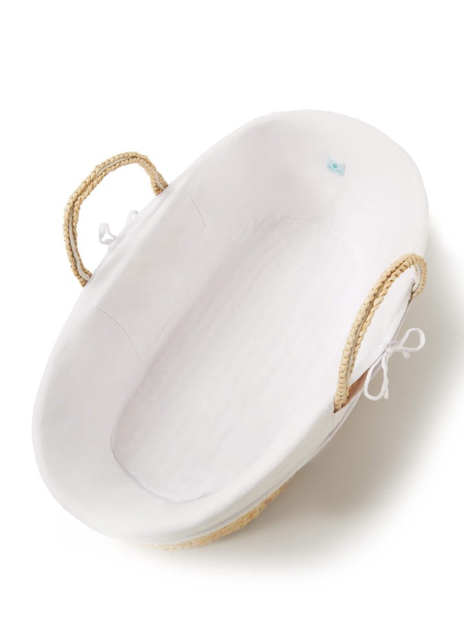 Wyściółka do kosza mojżesza White bawełna organiczna / AhojBaby