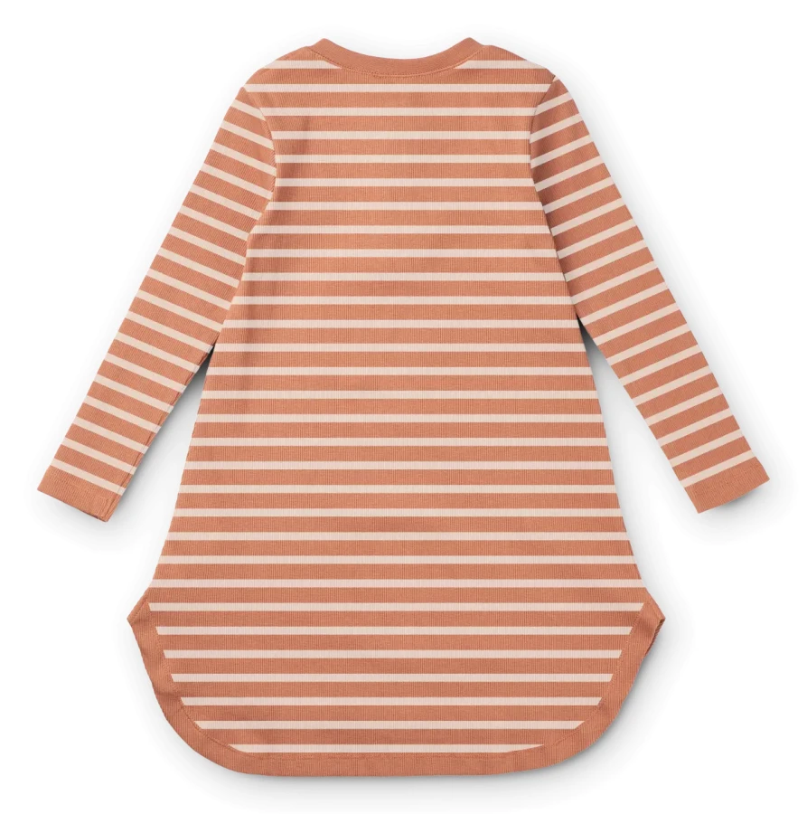 Koszula nocna Alva - Stripe Tuscany rose, Sandy / Liewood
