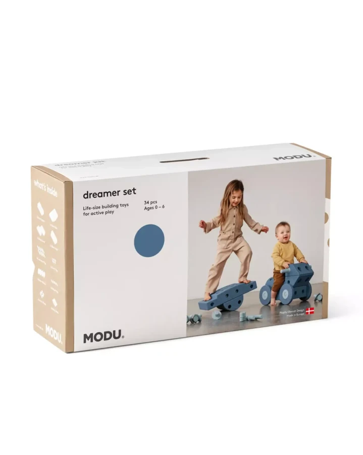 Kreatywne klocki rozwijające motorykę dużą, Dreamer kit 12 in 1 – Deep blue, Sky blue / MODU