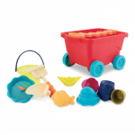 Wavey–Wagon - czerwony wózek, wagonik z akcesoriami do piasku / B.Toys