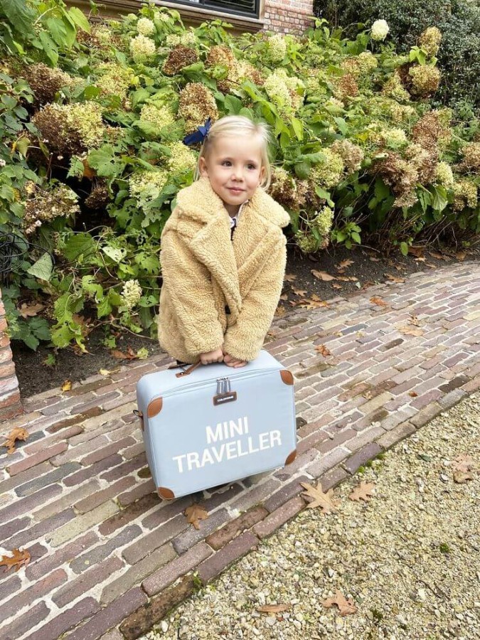 Walizka dziecięca Mini Traveller szara mięta / Childhome CWSCKGR
