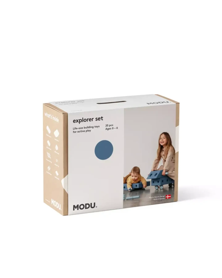 Explorer set - Kreatywne klocki rozwijające motorykę dużą: deep blue, sky blue 8w1 / MODU