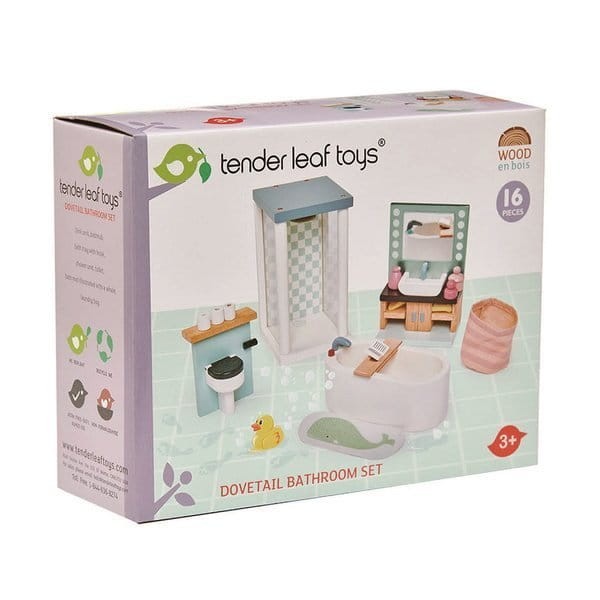 Drewniane meble do domku dla lalek - łazienka / Tender Leaf Toys TL8151