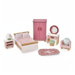 Drewniane meble do domku dla lalek - sypialnia / Tender Leaf Toys TL8152