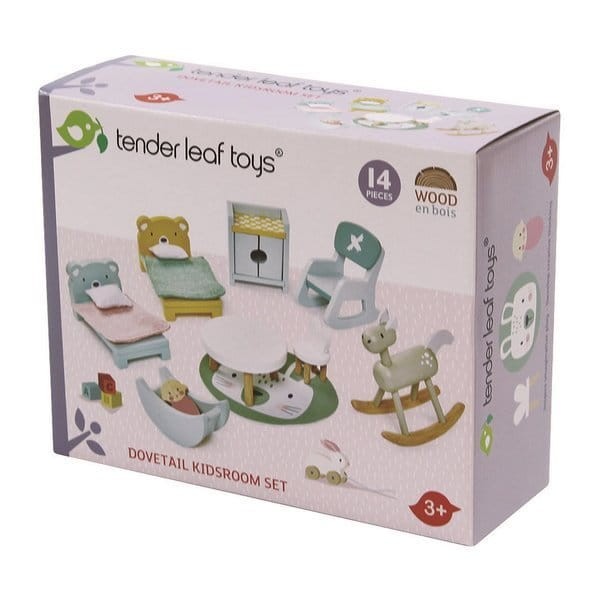 Drewniane meble do domku dla lalek - pokój dziecięcy / Tender Leaf Toys TL8155