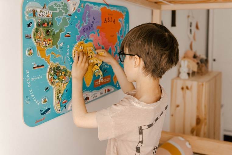 Puzzle magnetyczne Mapa świata / Janod