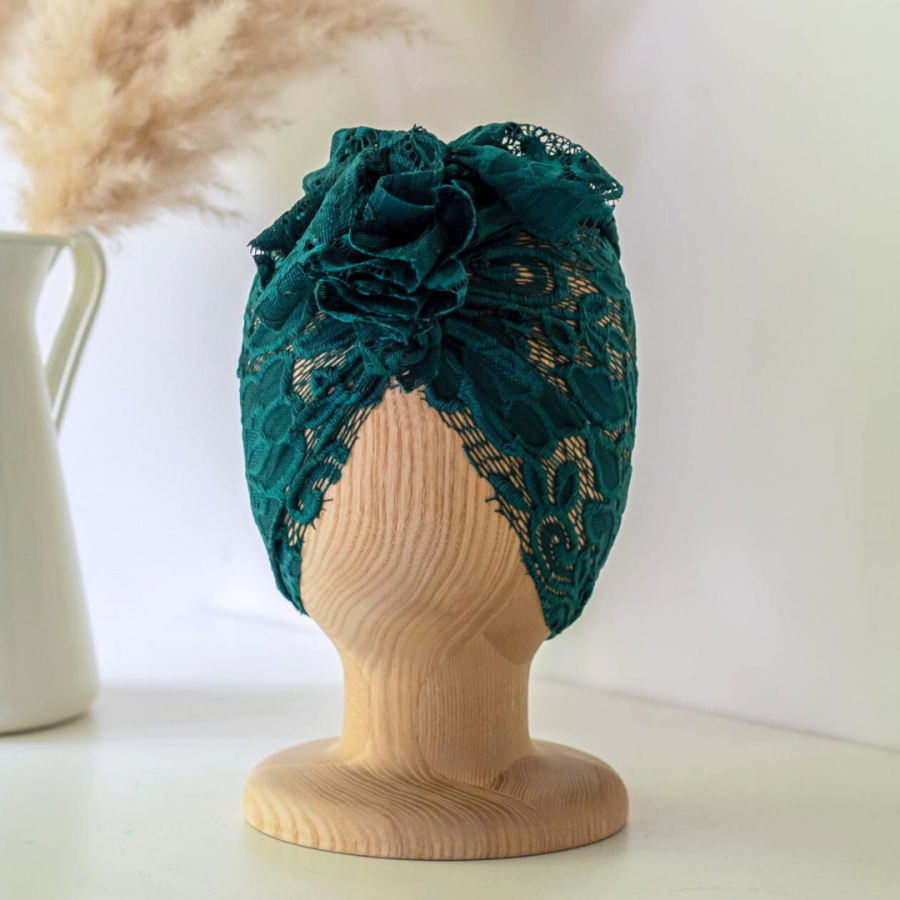 Turban Deep Green Lace / Looks by Luks