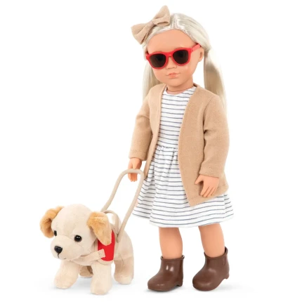 Lalka MARLOW 46cm – niewidoma z psem przewodnikiem / OurGeneration