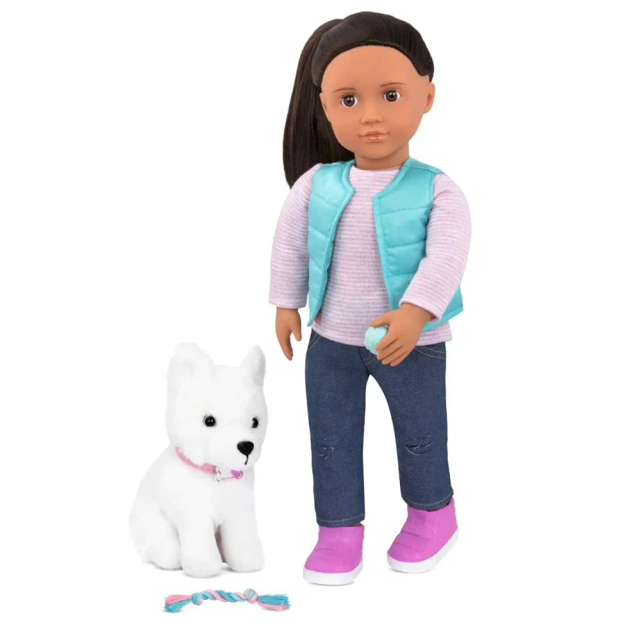 Lalka CASSIE 46cm – ze szczeniakiem rasy Samoyed / OurGeneration