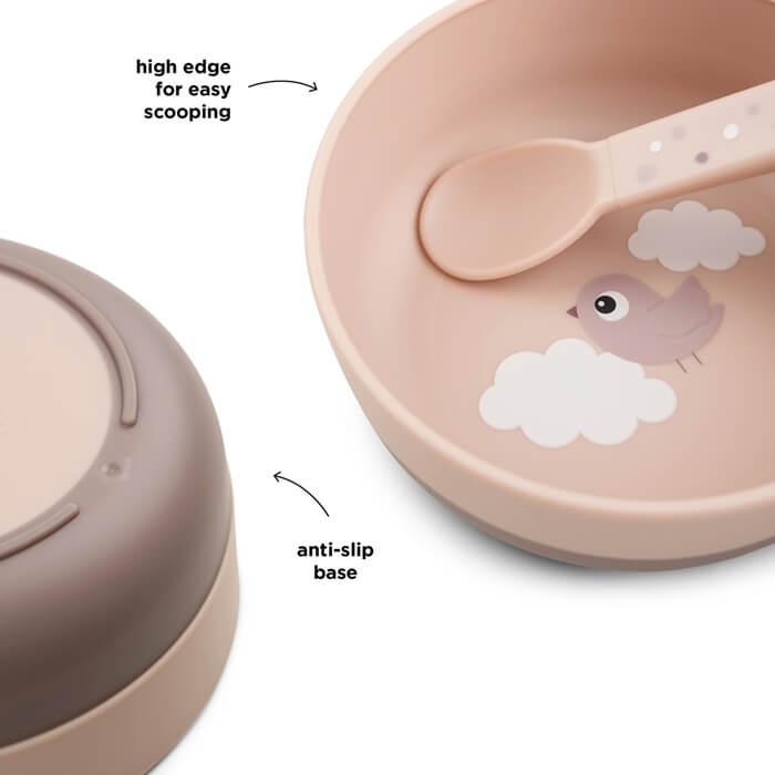 Miska dla sziecka Foodie Happy Clouds - Powder / Done by Deer